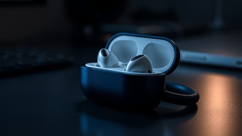 Apple AirPods Max 2 in Midnight on a desk next to an iPhone