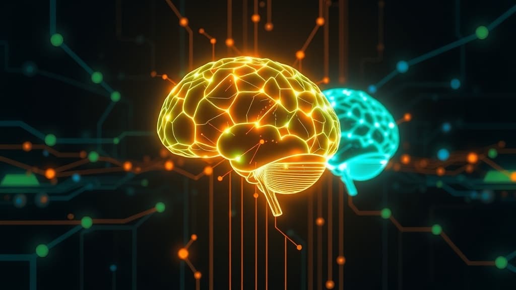 Abstract illustration representing three AI assistants competing in capabilities