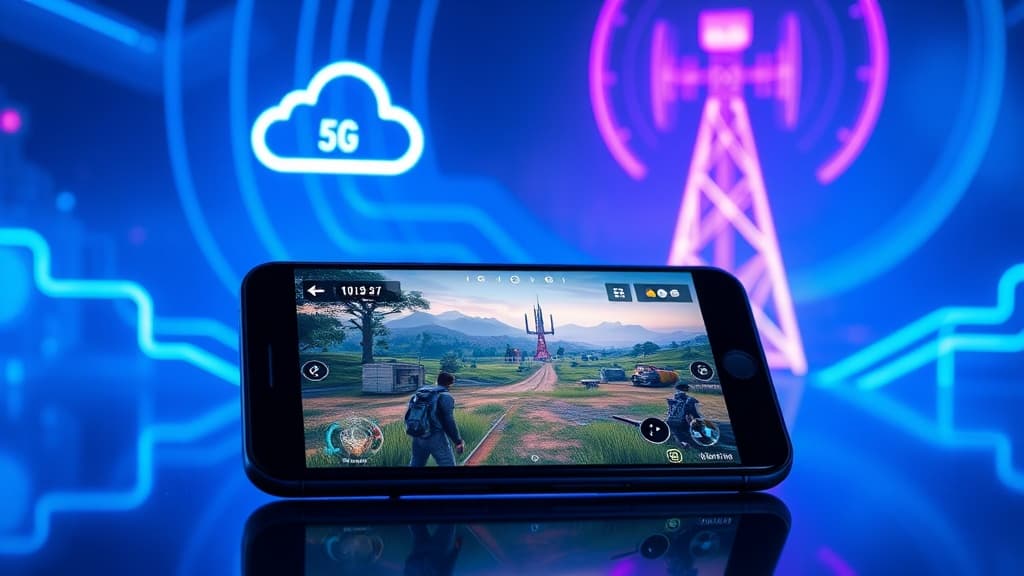 Mobile device streaming a cloud gaming session over 5G network