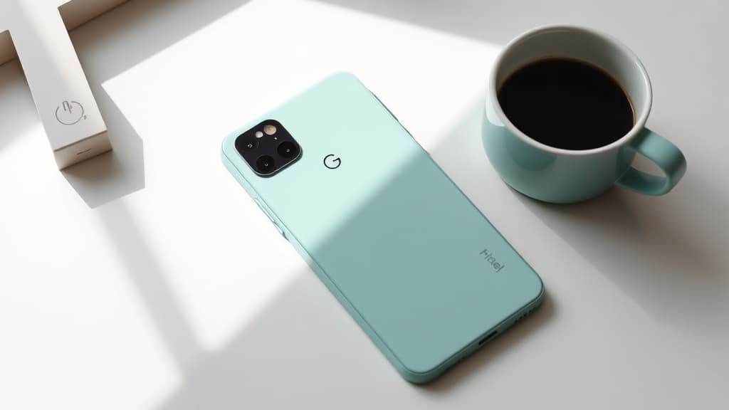 Google Pixel 10a in Lavender color on a white surface