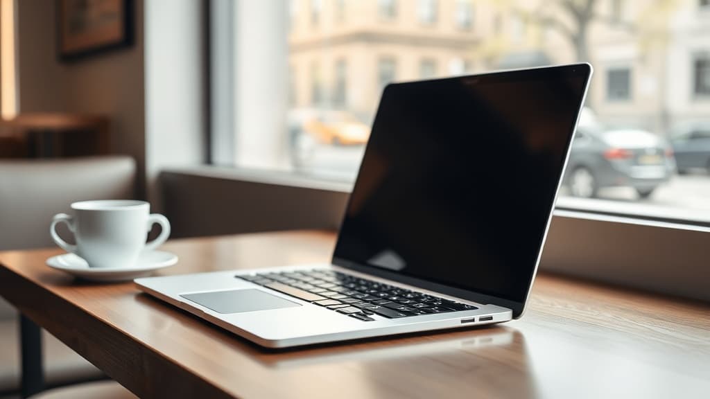 Lightweight MacBook Air laptop in a minimalist setting