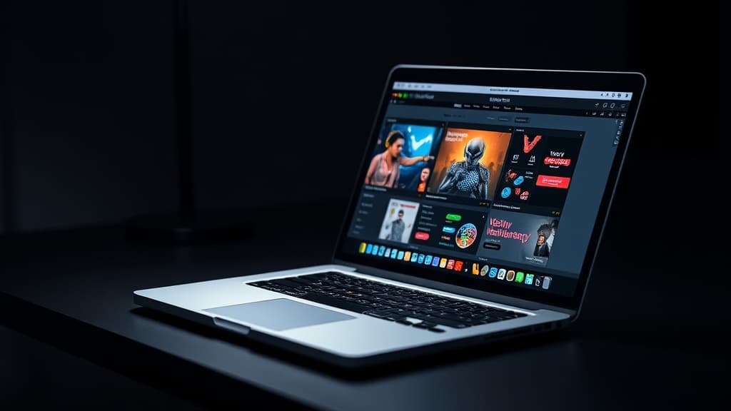 MacBook Pro laptop on a professional workspace for creative work