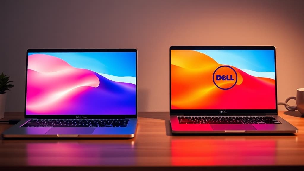 Premium laptop on a clean desk representing the MacBook Pro M5 vs Dell XPS 16 comparison