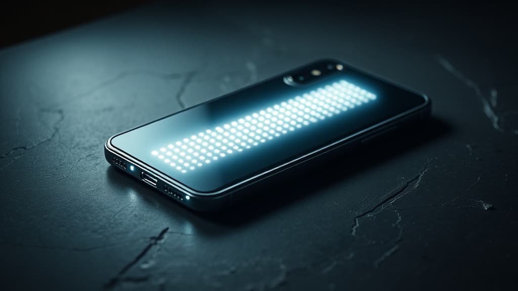 Nothing Phone 4a Pro showing Glyph Matrix LEDs on a dark surface