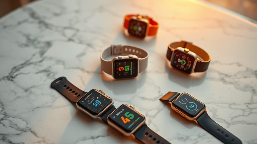 Fitness smartwatch displaying health metrics on a wrist during workout