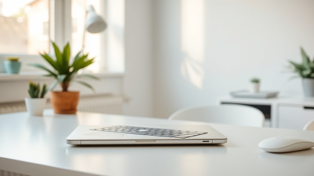 Apple MacBook Neo laptop in Indigo color open on a desk showing the Liquid Retina display