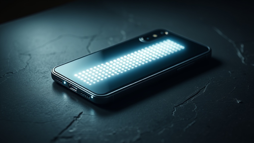 Nothing Phone 4a Pro showing Glyph Matrix LEDs on a dark surface
